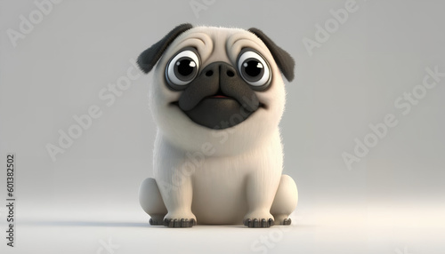 cute smiling pug dog