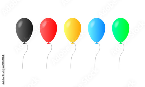 Air balloons. Flat  color  set of balloons. vector logo