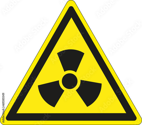 Free Download Panneau triangulaire à fond jaune avec liseré noir: Radioactivité, radiation	 - GFXLoad