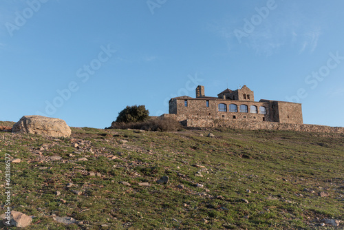 Restaurant Building on the the top of La Mola Mountain in the Parc natural de Sant Llorenc del Munt i l'Obac, Valles Occidental, Catalonia, Spain.