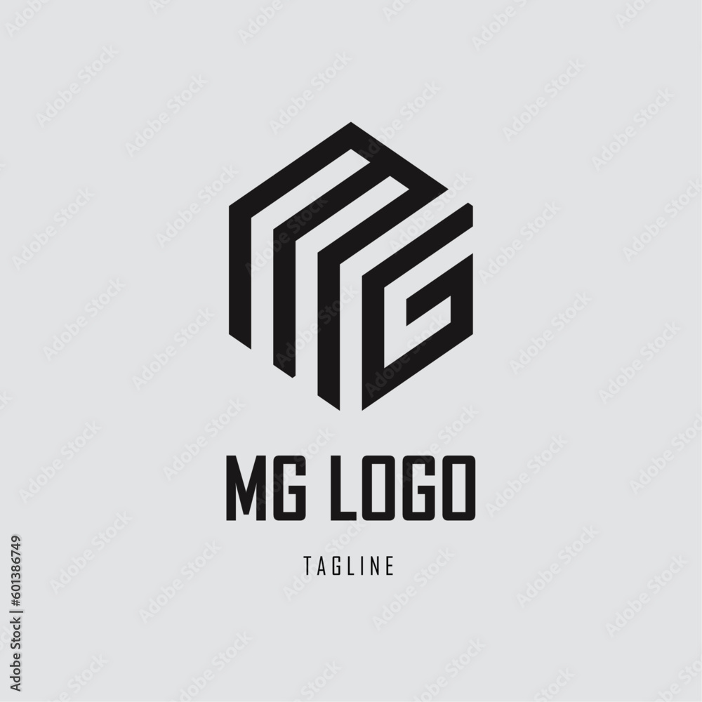 MG Letter Logo Design. Initial letters MG logo icon. Abstract letter MG M G minimal logo design template. M G letter design vector with black colour. mg logo. MG Initial Logo Design Vector.MG monogram - obrazy, fototapety, plakaty 