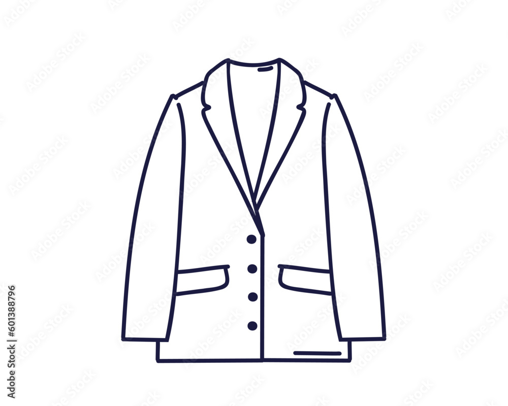 Male or female jacket, line drawing, doodle vector illustration Male or female jacket, line drawing, doodle vector illustration