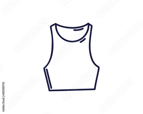 Sleeveless top, line drawing, doodle vector illustration