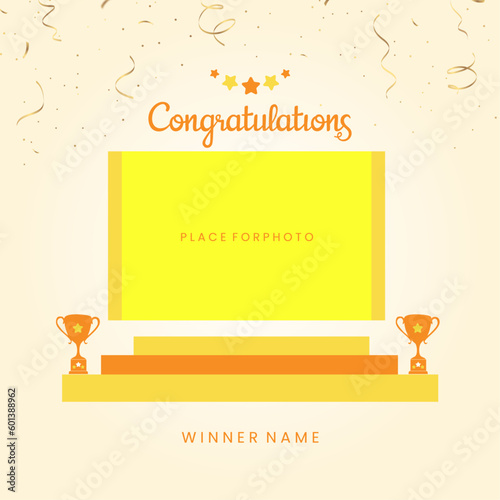 Appreciation Photo Template, Congratulations Employee, Worker, Winner, Photo Mockup, Photo Frame Design Template