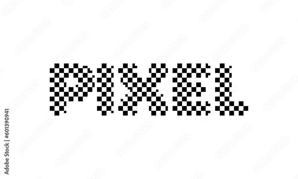 Vector Pixelated pixel Text on Transparent Background. Vector Pixelated pixel Text on Transparent Background.