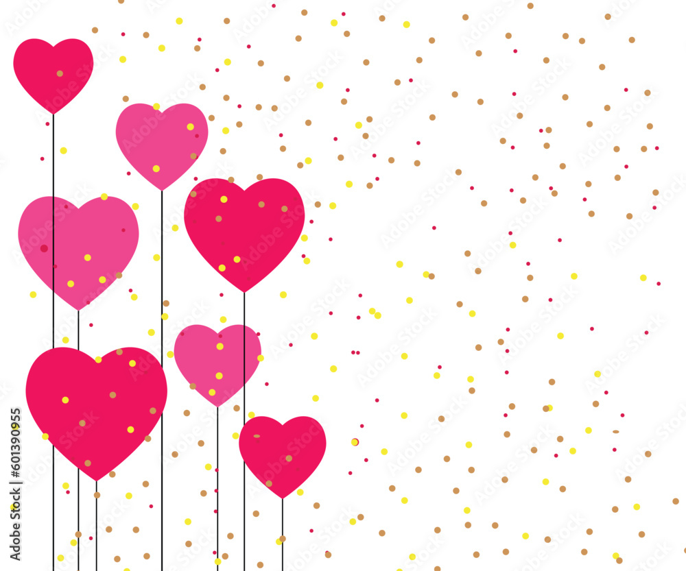 Happy mother's day greeting background with heart balloons