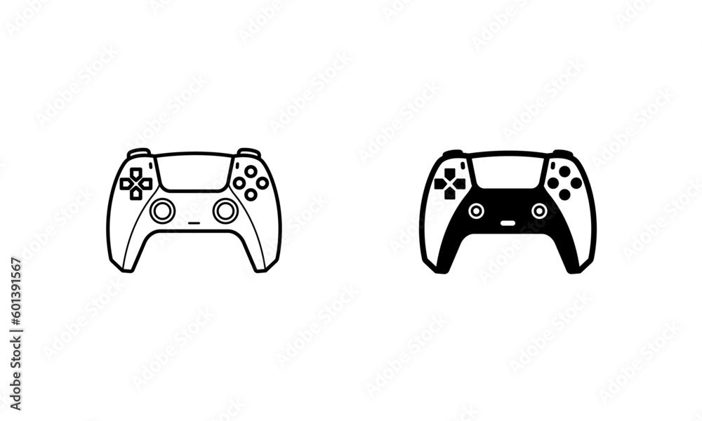 Vector PS5 Game Remote Ps4 Controllers line And Flat In Black Color vector-ps5-game-remote-ps4-controllers-line-and-flat-in-black-color