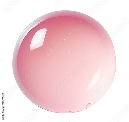 pink gel water drop isolated on transparent background, Generative AI