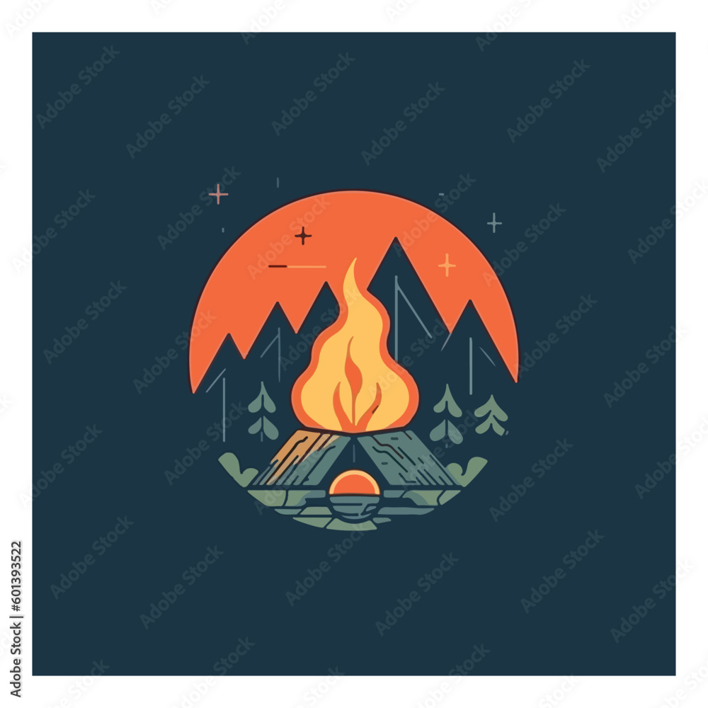 campfire logo modern simple flat color
