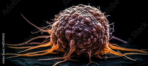 The cancer cell: the fight against the invisible enemy. generative AI, photo