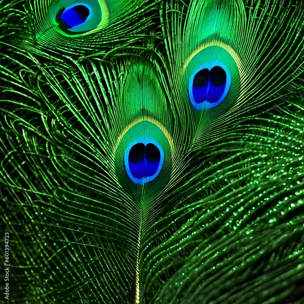 Obraz premium peacock feather close up