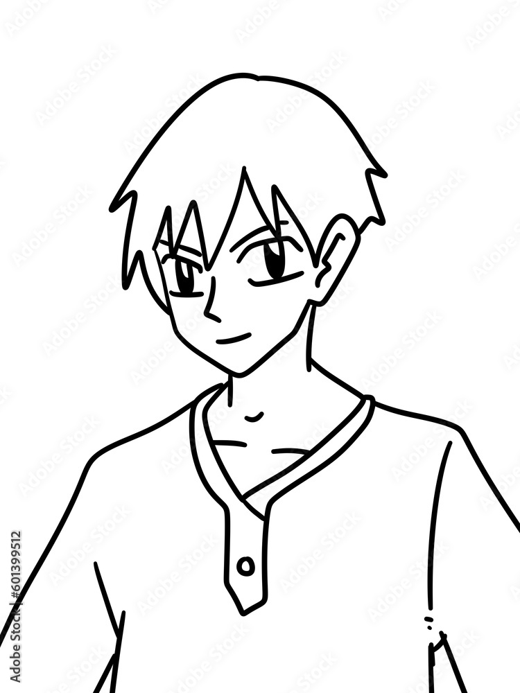 black and white of cute man cartoon for coloring black and white of cute man cartoon for coloring
