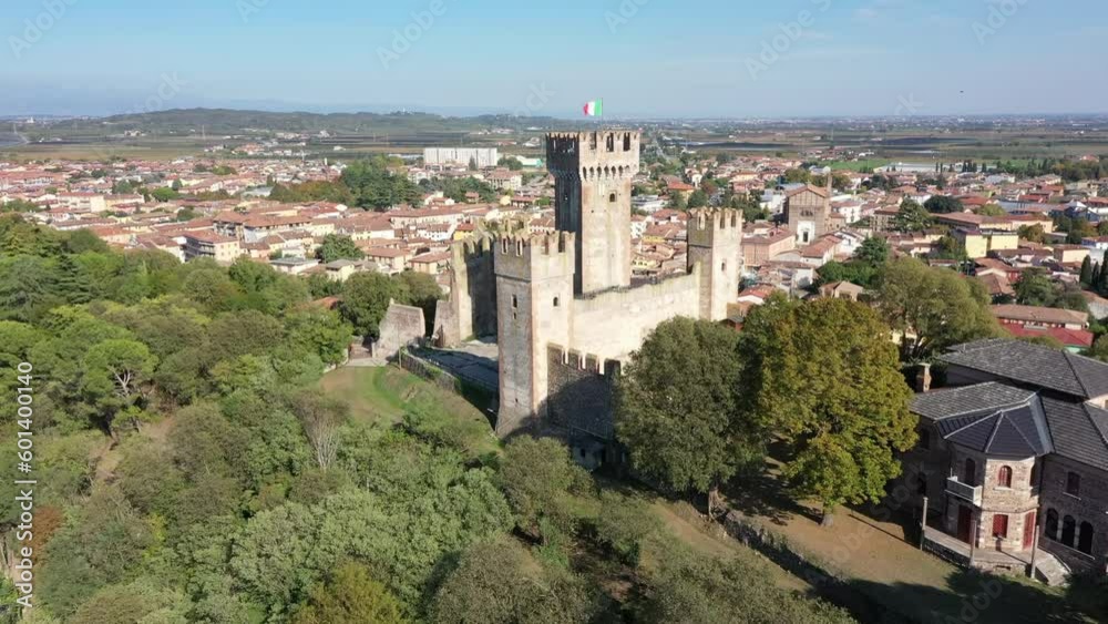 Aerial video over Via degli Scaligeri castle Aerial video over Via degli Scaligeri castle
