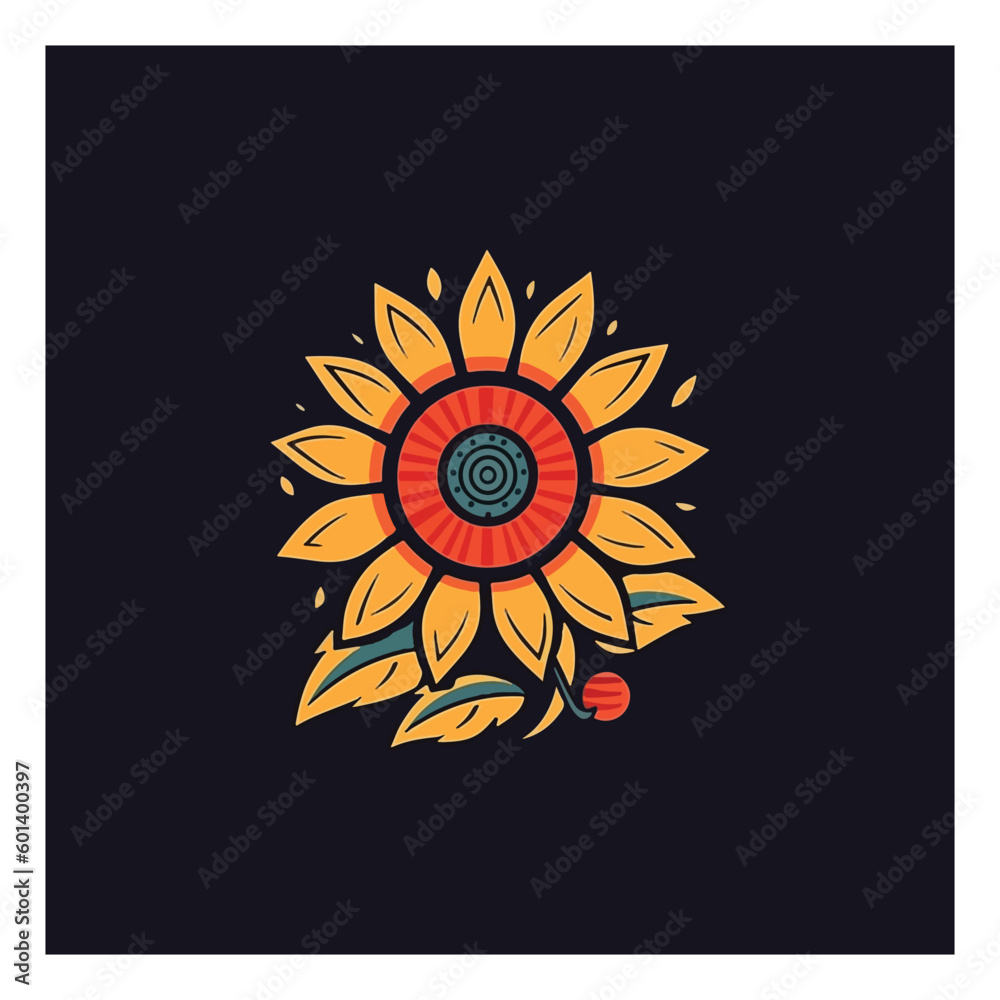 Fototapeta premium sun flower logo modern illustration