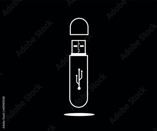 Vector usb flash drive technology icon. At the flash drive connection sign. computer usb illustration