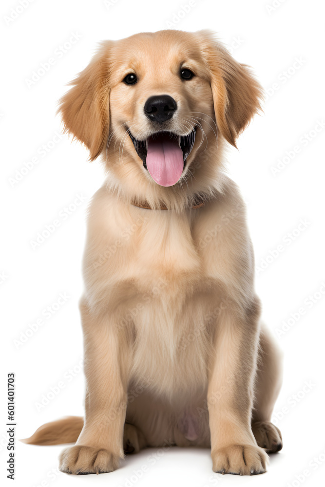 golden retriever puppy isolated on white