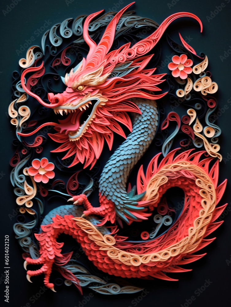 Dragon paper art style Dragon paper art style