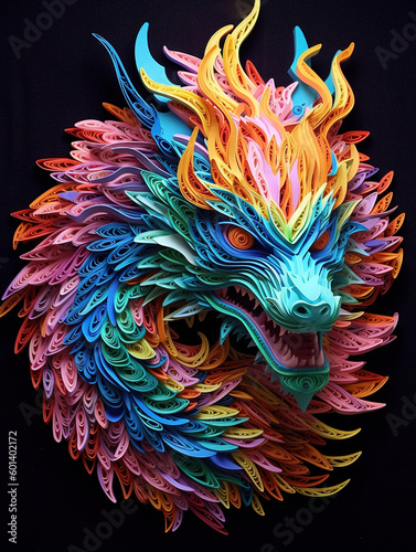 Dragon paper art style