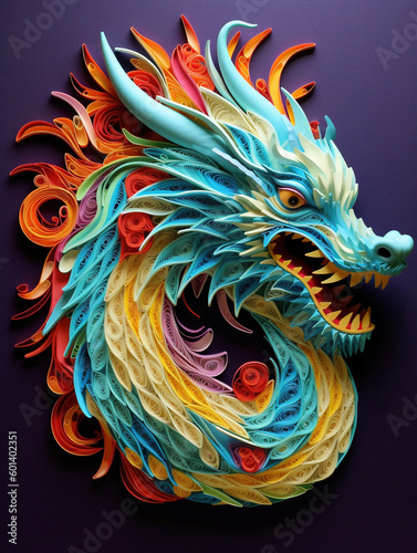 Dragon paper art style