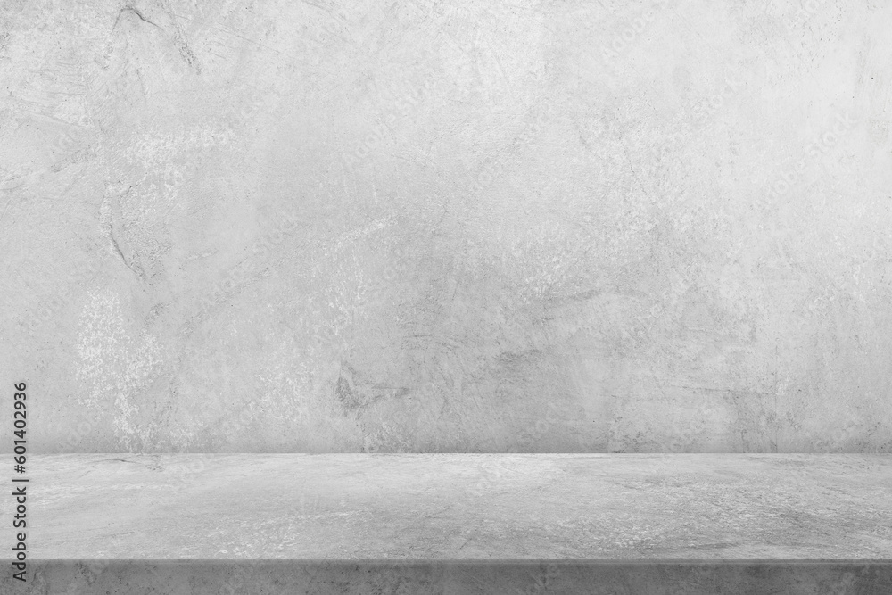 Empty gray cement wall room interior studio backgrounds and rough floor ...