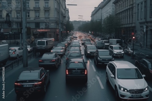 time lapse of cars moving in the city, ai generative
