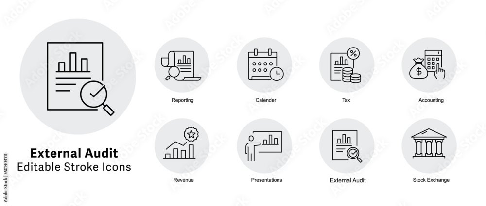 External Audit Vector Icons. Audit report vector icons,
Compliance audit vector icons. Financial audit vector icons. Audit checklist vector icons. Assurance icons.
Audit symbol icons. Editable Stroke. External Audit Vector Icons. Audit report vector icons,
Compliance audit vector icons. Financial audit vector icons. Audit checklist vector icons. Assurance icons.
Audit symbol icons. Editable Stroke.
