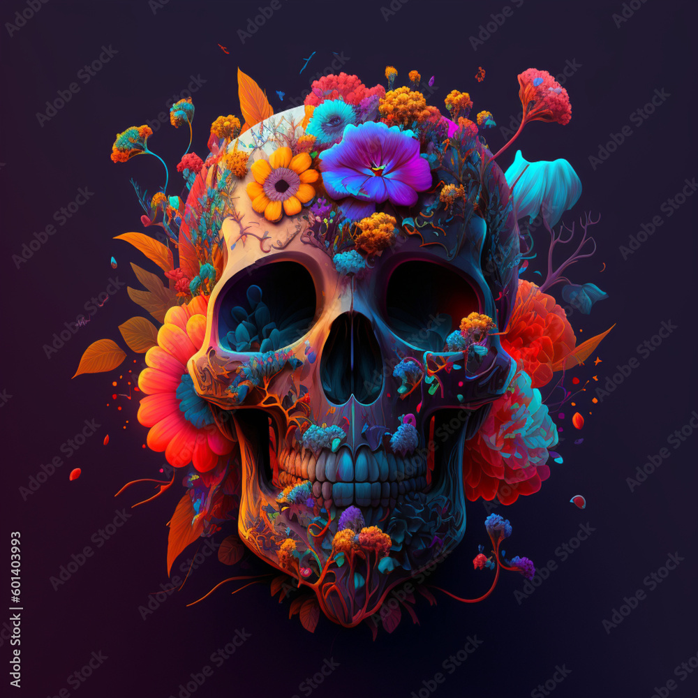 Skull with Flowers Skull with Flowers