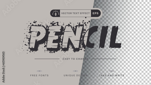Pencil - Editable Text Effect, Font Style