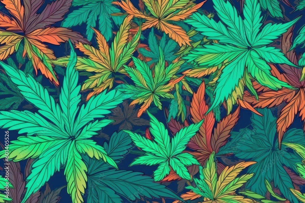 seamless background with marijuana leaves,cannabis background, ai generative seamless background with marijuana leaves,cannabis background, ai generative