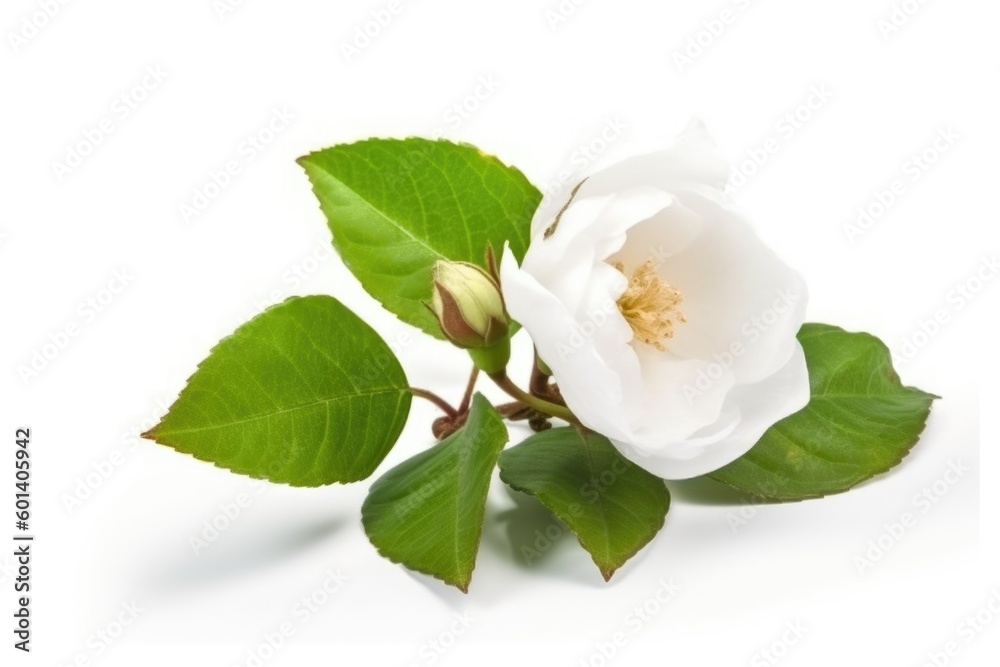 Naklejka premium white flower isolated on white, ai generative