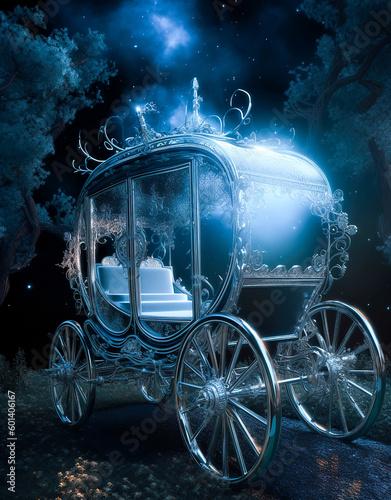 Leinwand Poster Generative AI: luxurious and ornate cinderella carriage