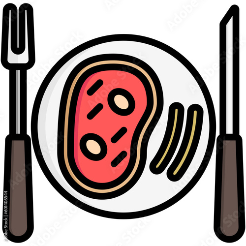 meat, breakfast food courts vector icons for web design, app, banner, flyer and digital marketing.