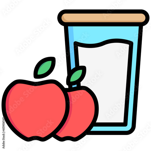 apple juice, breakfast food courts vector icons for web design, app, banner, flyer and digital marketing.