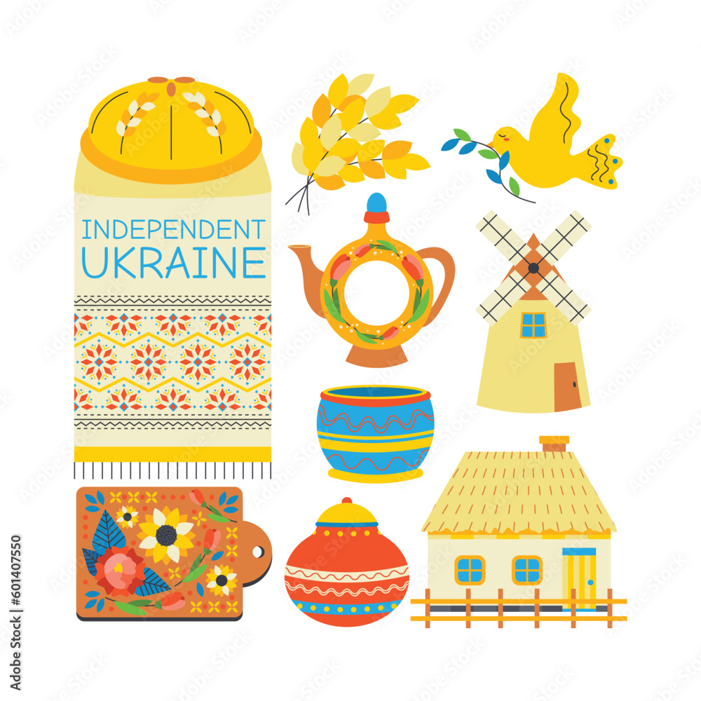 A set of elements Ukrainian symbols. A set of elements Ukrainian symbols.