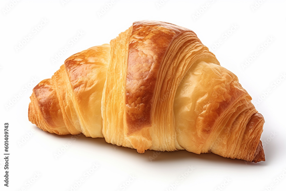 A croissant with a white background,Generative AI A croissant with a white background,Generative AI