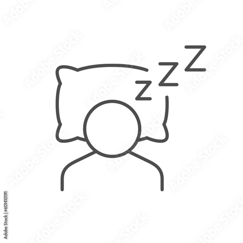 Sleeping person line outline icon