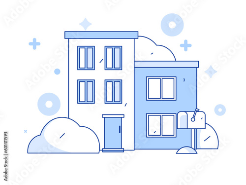 House building vector concept operation hand drawn illustration
