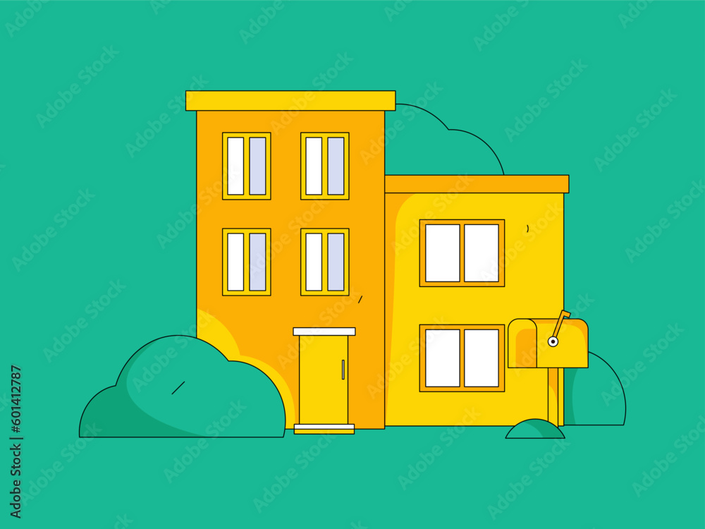 House building vector concept operation hand drawn illustration
