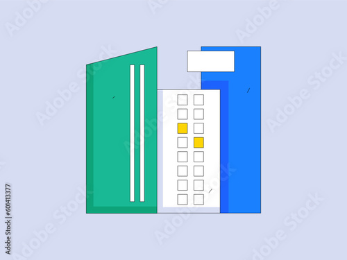 House building vector concept operation hand drawn illustration 