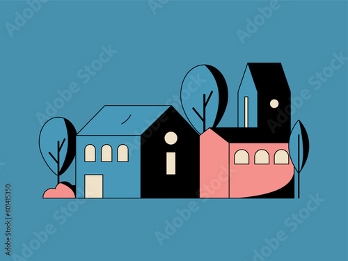 House building vector concept operation hand drawn illustration
