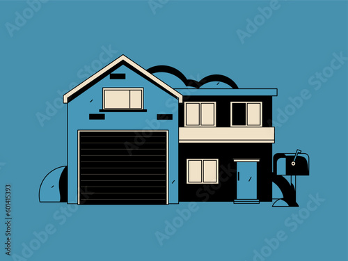 House building vector concept operation hand drawn illustration
