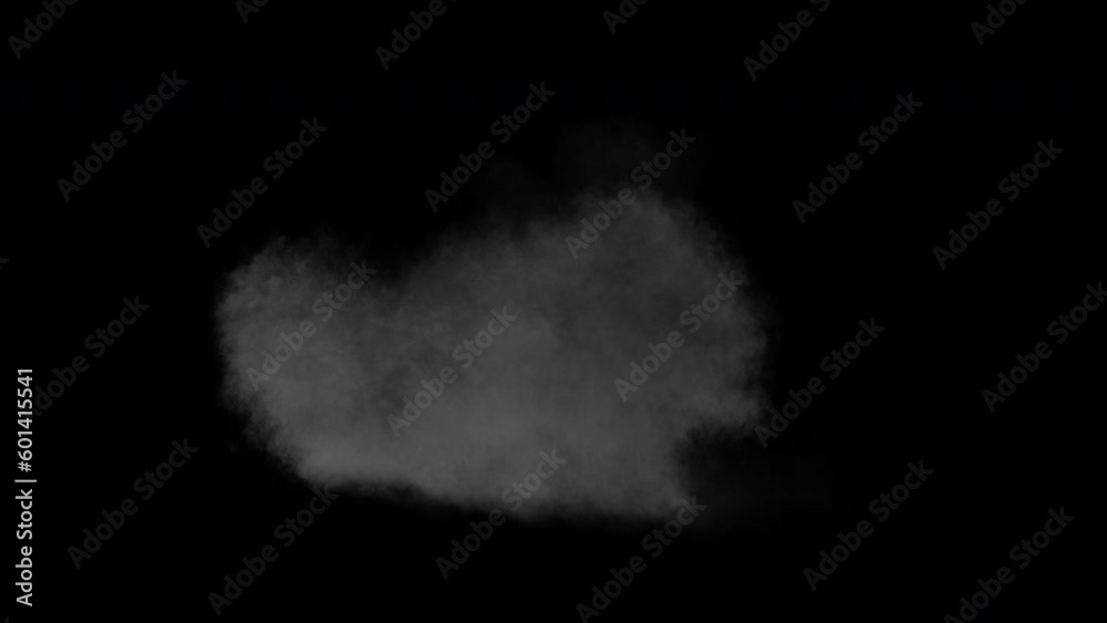 Video effect artilery explosion in top view with smoke. 3d HQ animation in 4K resolution, 30fps with alpha channel (transparency).
