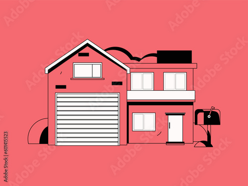 House building vector concept operation hand drawn illustration
