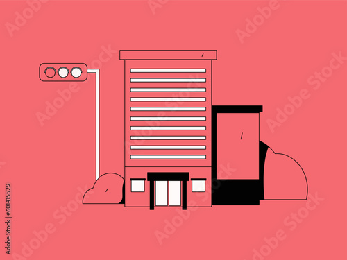 House building vector concept operation hand drawn illustration
