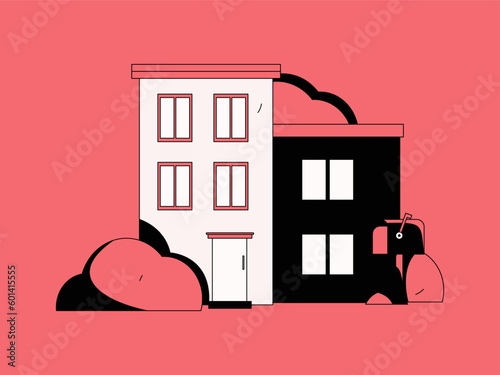 House building vector concept operation hand drawn illustration
