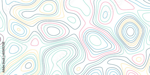 Colorful contour lines abstract pattern with waves. Vector art