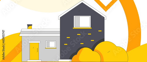 House building vector concept operation hand drawn illustration
