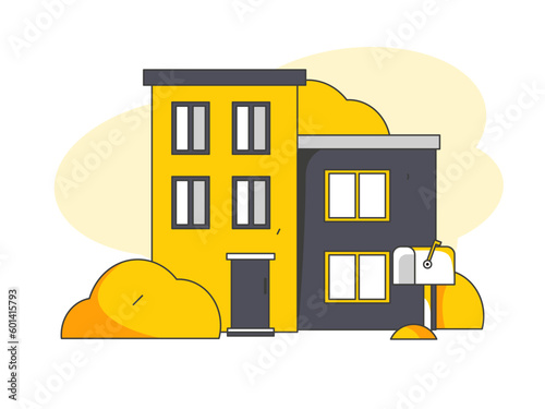 House building vector concept operation hand drawn illustration

