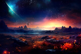 Cosmos fantasy landscape, ai generated