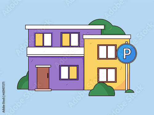 House building vector concept operation hand drawn illustration
